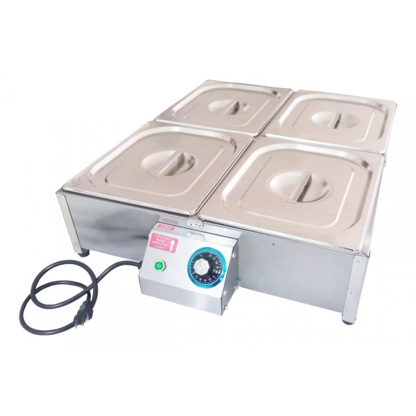 Rechaud Buffet Térmico 4 Cubas Elétrico Banho Maria Inox 220v