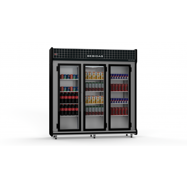 Expositor Refrigerado Bebidas Conveniência 3 Portas Vidro 2,00 mts - 2153B POLOFRIO