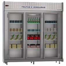 Expositor Refrigerado Conveniência Classic 3 Portas 2,00 mts p/ FRUTAS E VERDURAS - 2153V POLOFRIO