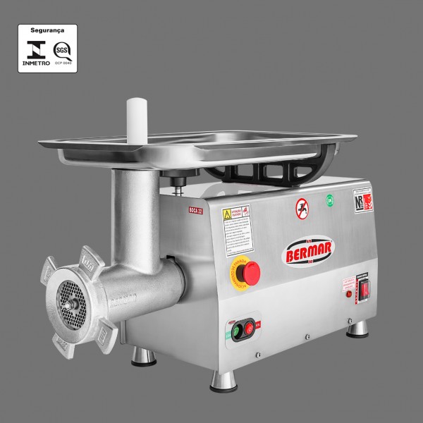 Picador de Carne Boca 10 Alongada Motor 1,25 hp ( Carenagem em aço Inox) BM 139 NR PF BIV