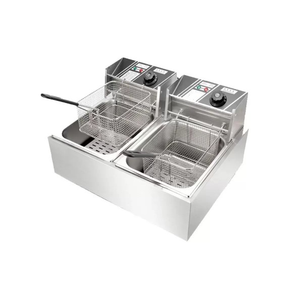 Fritadeira Elétrica 2 Cubas Aço Inox 10 Litros 127v 3600W - Stevan Metal