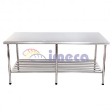 Mesa 1,90x0,90 Inox 430 canto arredondado com grade inferior 06 pés desmontável - 2854 IMECA