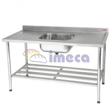 Mesa 1,20x0,70 INox 304 com 01 cuba 50x40x25 com grade inferior desmontável - 6811 IMECA