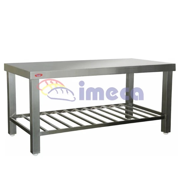 Mesa 1,80x0,80 Inox 304 grade inferio pés 8x8 - 1192 IMECA