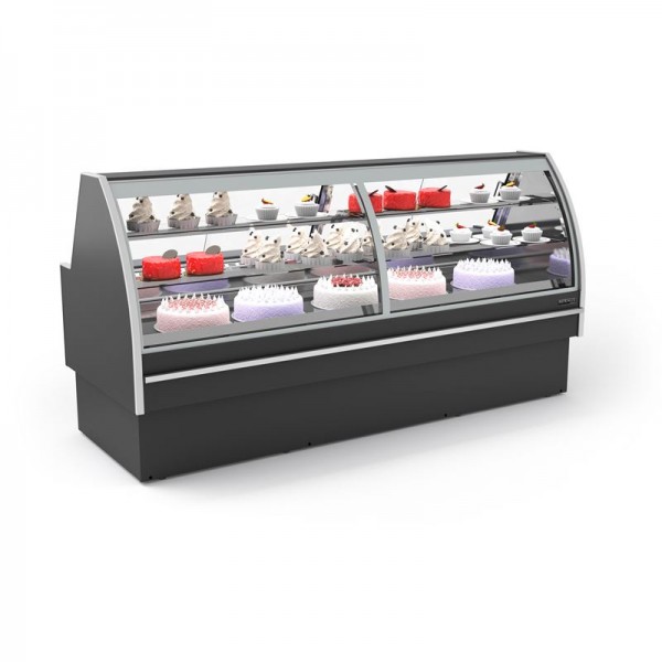 Expositor Padaria Premium Refrigerada Vidro Curvo 2,50 Mts - EPPRRVC 2500 REFRIMATE