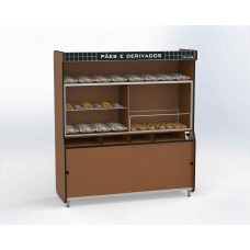 Vitrine buffet conjugado expositora de pães 1,50 - 7003 POLOFRIO